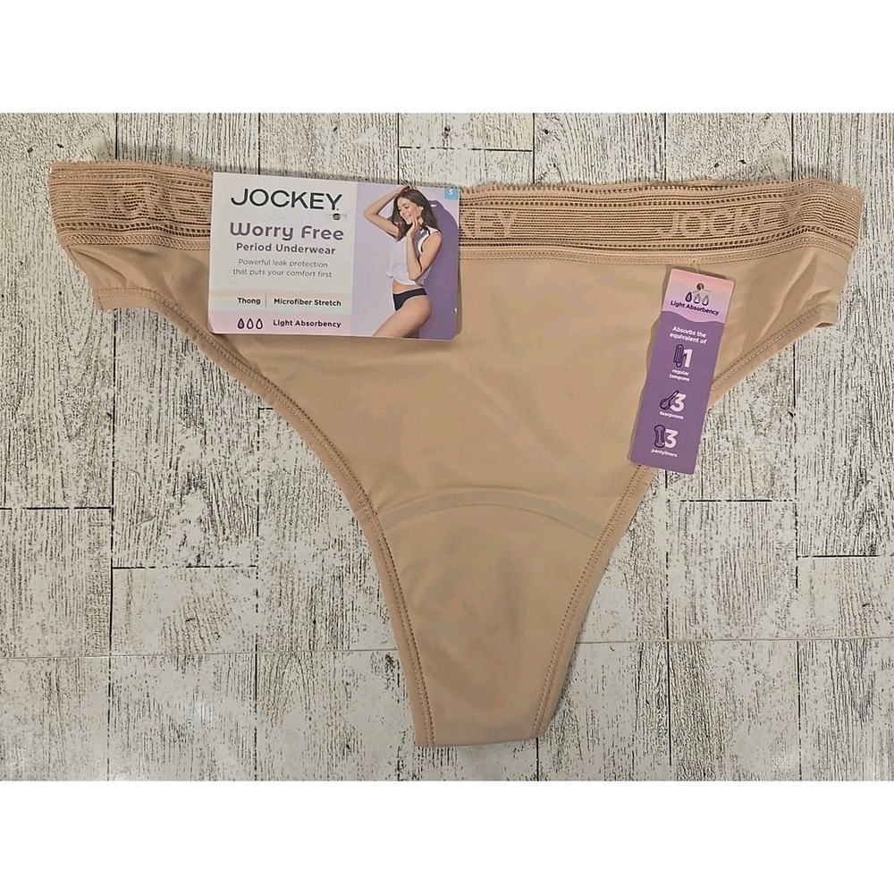 Jockey Period Underwear Thong SMALL Light Absorbency Microfiber Stretch
